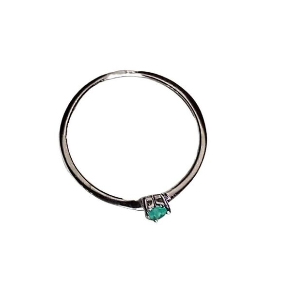 Sterling Silver Delicate Aquamarine Heart Crystal Ring BRAND NEW sz 7 - Picture 7 of 9